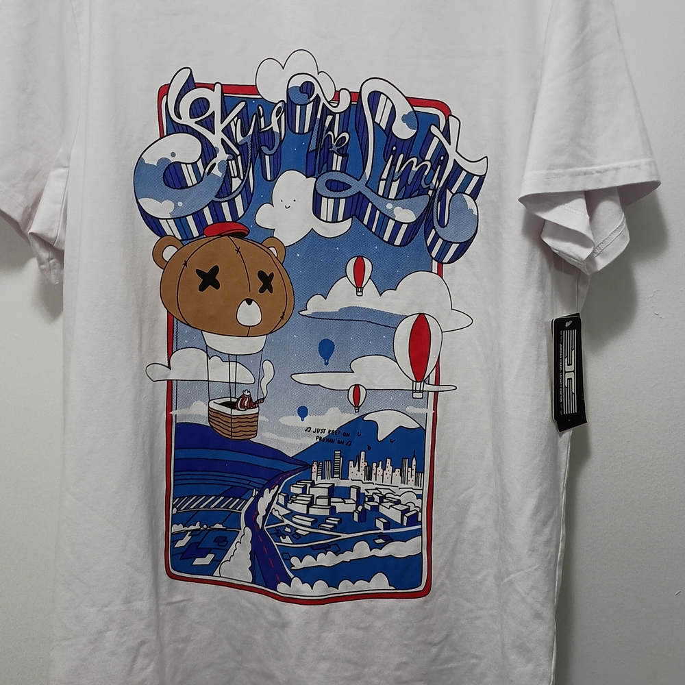 Legacy White Tee with Bear and City Graphic